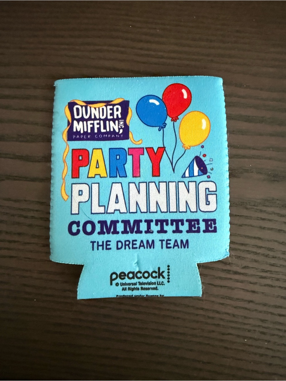 Dunder Mifflin Party Planning Committee Blue Can Cooler - Peacock Licensed